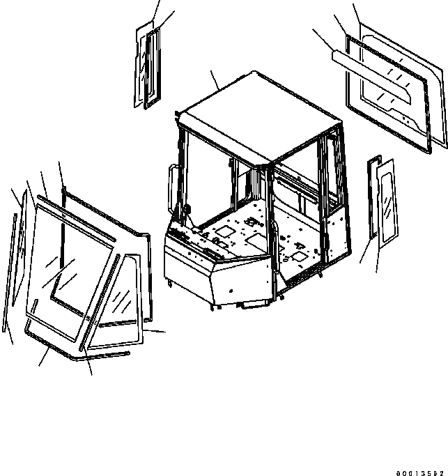 Схема запчастей Komatsu WA320-5 - КАБИНА ROPS (КУЗОВ, СТЕКЛА) OPERATOR’S ОБСТАНОВКА И СИСТЕМА УПРАВЛЕНИЯ