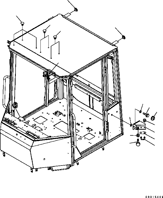 Схема запчастей Komatsu WA320-5 - КАБИНА ROPS (СТОПОР) OPERATOR’S ОБСТАНОВКА И СИСТЕМА УПРАВЛЕНИЯ