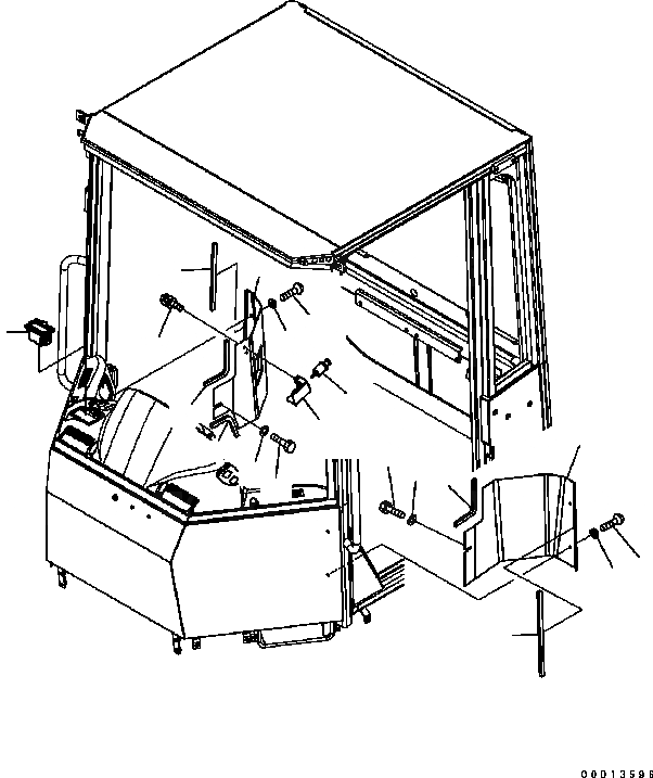 Схема запчастей Komatsu WA320-5 - КАБИНА ROPS (COVER) (№B-B8) OPERATOR’S ОБСТАНОВКА И СИСТЕМА УПРАВЛЕНИЯ