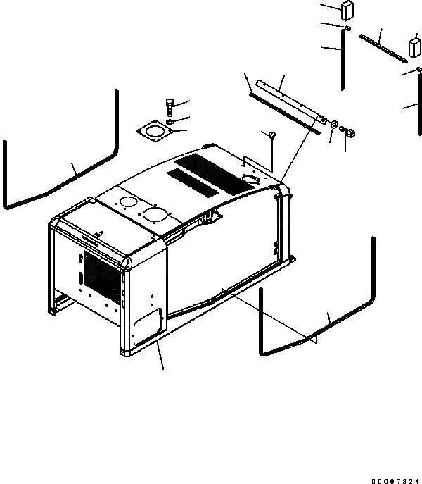 Схема запчастей Komatsu WA320-5 - КАПОТ ЧАСТИ КОРПУСАS И КРЫШКИ