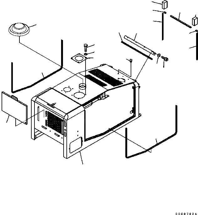 Схема запчастей Komatsu WA320-5 - КАПОТ (ДЛЯ SUGAR CANE) (№B-) ЧАСТИ КОРПУСАS И КРЫШКИ