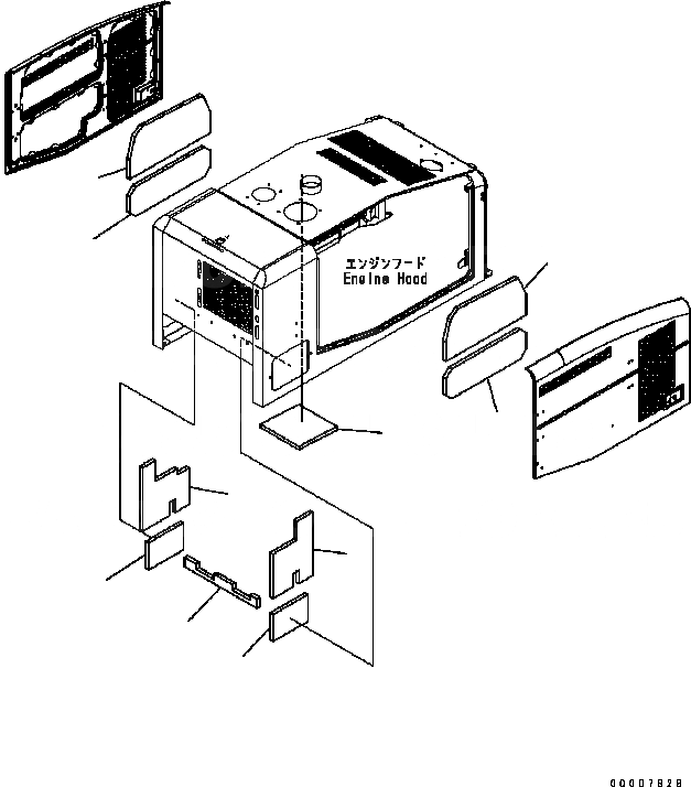 Схема запчастей Komatsu WA320-5 - КАПОТ (ЩИТКИ) (ДЛЯ SUGAR CANE) (№B8-) ЧАСТИ КОРПУСАS И КРЫШКИ