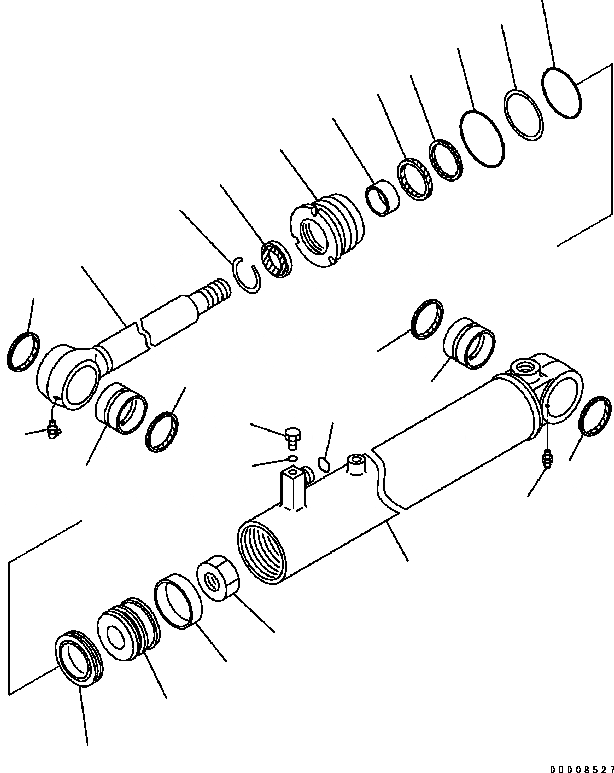 Схема запчастей Komatsu WA320-5 - ЦИЛИНДР РУЛЕВ. УПР-Я (ВНУТР. ЧАСТИ) ОСНОВН. КОМПОНЕНТЫ И РЕМКОМПЛЕКТЫ