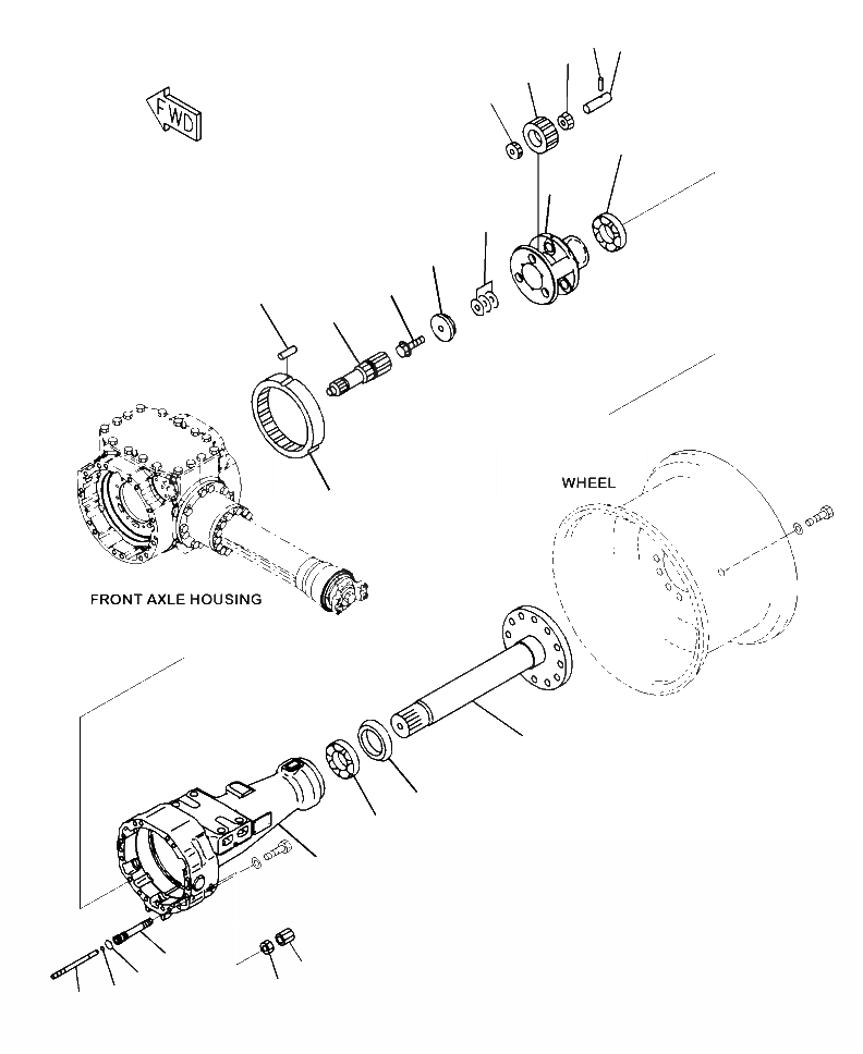 Схема запчастей Komatsu WA320-6 - F-AA ПЕРЕДНИЙ МОСТ КОНЕЧНАЯ ПЕРЕДАЧА И КОЖУХ, ПРАВ. СИЛОВАЯ ПЕРЕДАЧА И КОНЕЧНАЯ ПЕРЕДАЧА
