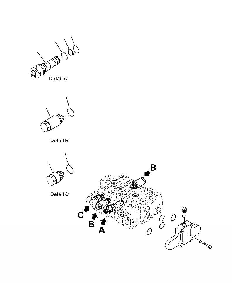 Схема запчастей Komatsu WA320-6 - H-A УПРАВЛЯЮЩ. КЛАПАН COMPLETE ASSEMBLY - 4-Х СЕКЦИОНН. (/) ГИДРАВЛИКА
