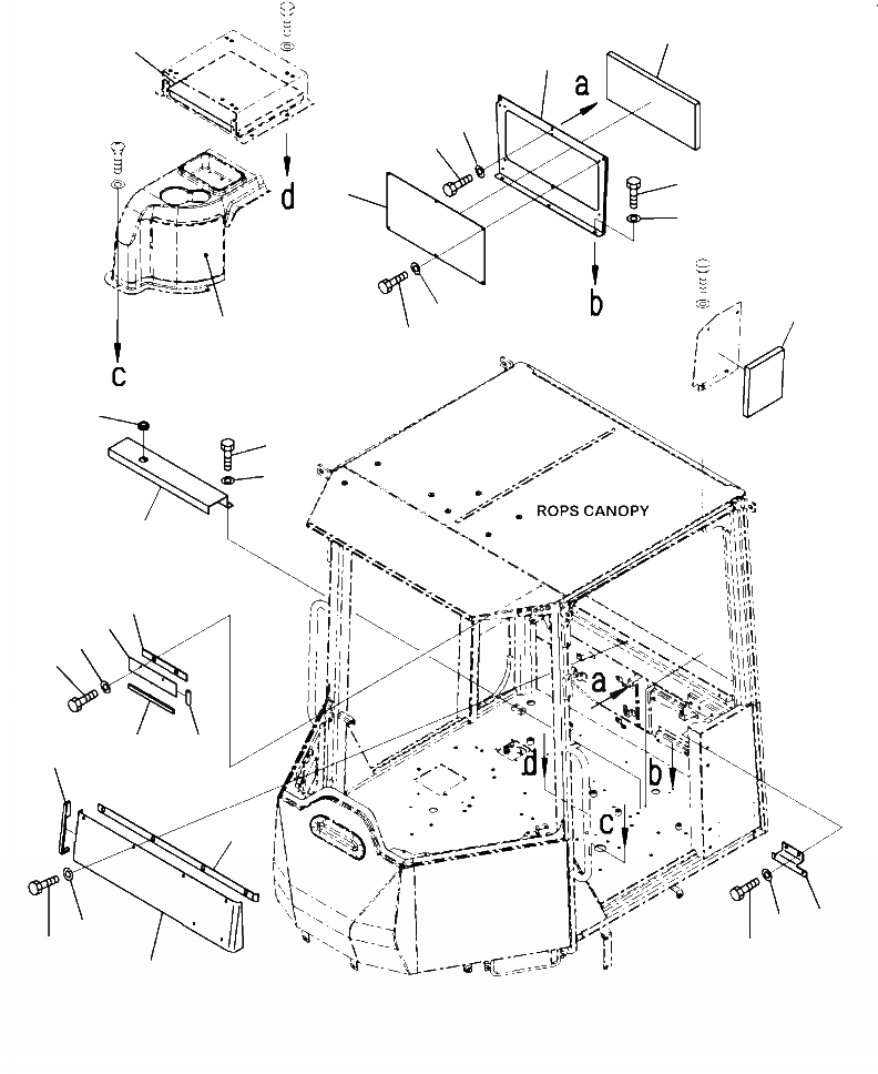 Схема запчастей Komatsu WA320-6 - K-A OPERATORS ОБСТАНОВКА ЗАДН. КРЫШКА (СИСТЕМА ROPS) OPERATORXD S ОБСТАНОВКА И СИСТЕМА УПРАВЛЕНИЯ