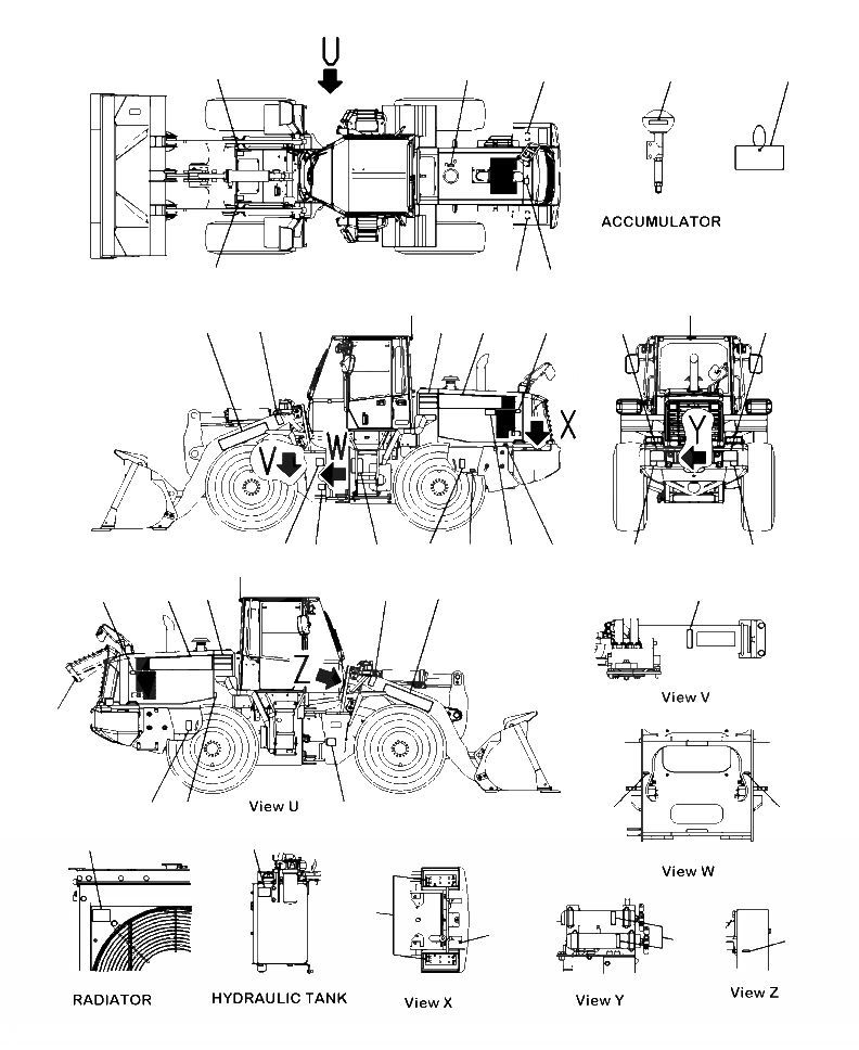 Схема запчастей Komatsu WA320-6 - U-A МАРКИРОВКА АНГЛ. МАРКИРОВКА