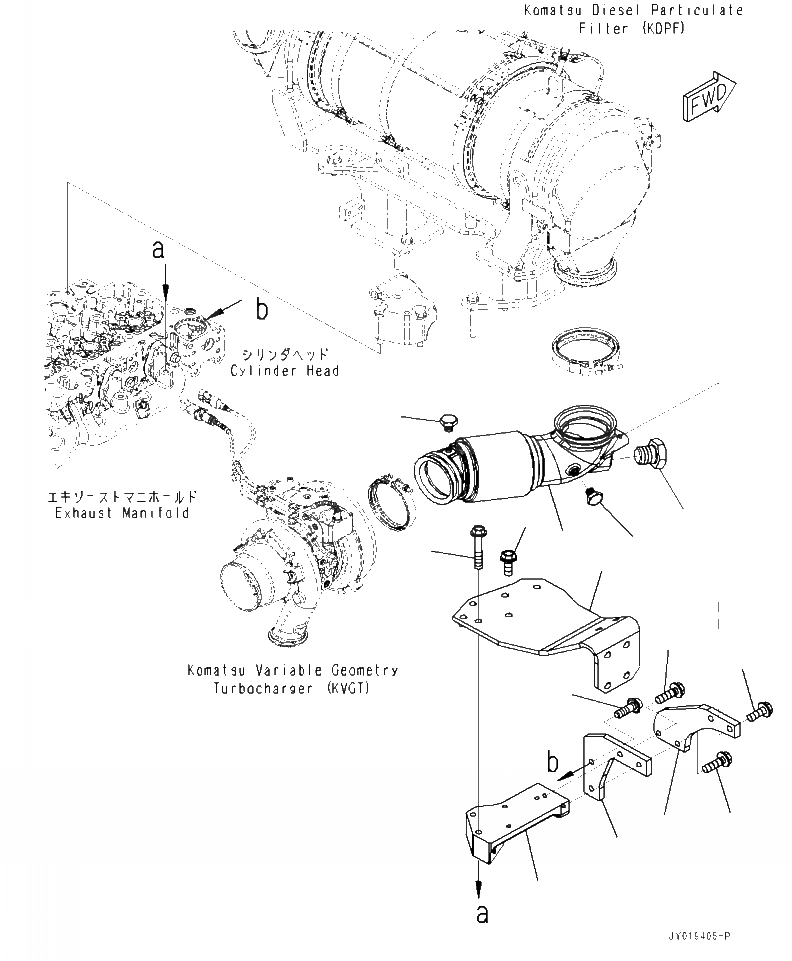 Схема запчастей Komatsu WA320-7 - A- KOMATSU DIESEL ЧАСТЬICULATE ФИЛЬТР. (KDPF) ТРУБКА И КОРПУС ДВИГАТЕЛЬ