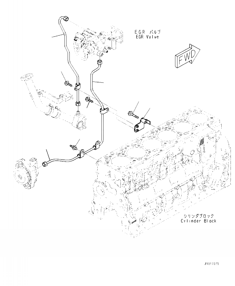 Схема запчастей Komatsu WA320-7 - AHD- BOOST МАСЛ. НАСОС ТРУБЫ ДВИГАТЕЛЬ