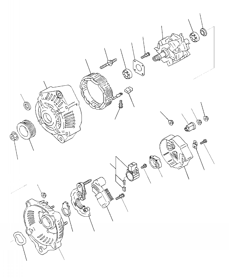 Схема запчастей Komatsu WA320-7 - AEE- ГЕНЕРАТОР AMP ДВИГАТЕЛЬ