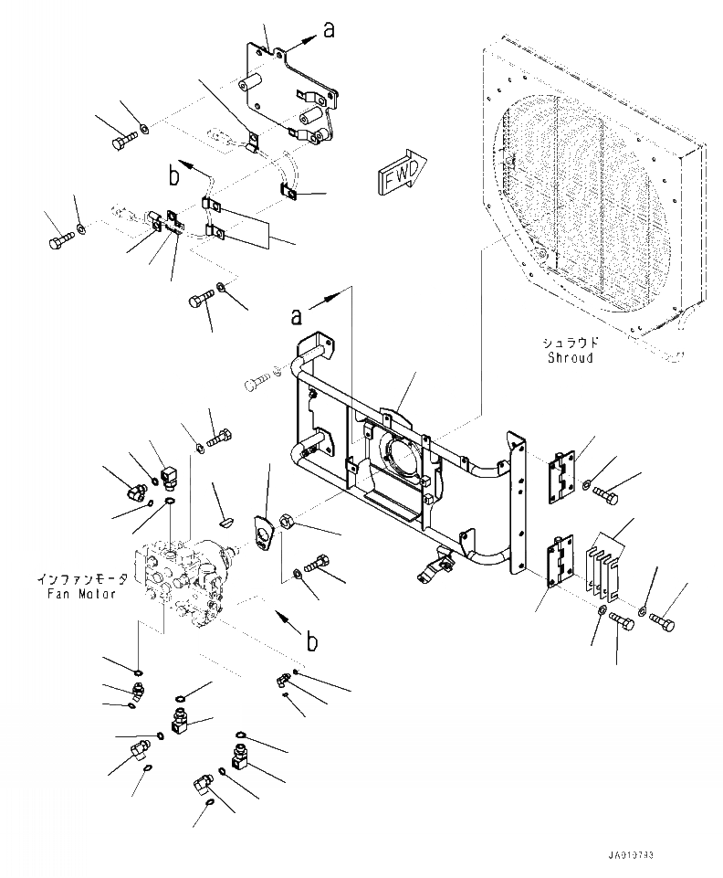 Схема запчастей Komatsu WA320-7 - C-7 ВЕНТИЛЯТОР РАДИАТОРА МОТОР КОМПОНЕНТЫ СИСТЕМА ОХЛАЖДЕНИЯ
