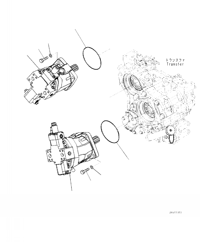 Схема запчастей Komatsu WA320-7 - F- HYDROSTATIC ТРАНСМИССИЯ (HST) НАСОС И МОТОРS HST МОТОРS СИЛОВАЯ ПЕРЕДАЧА И КОНЕЧНАЯ ПЕРЕДАЧА
