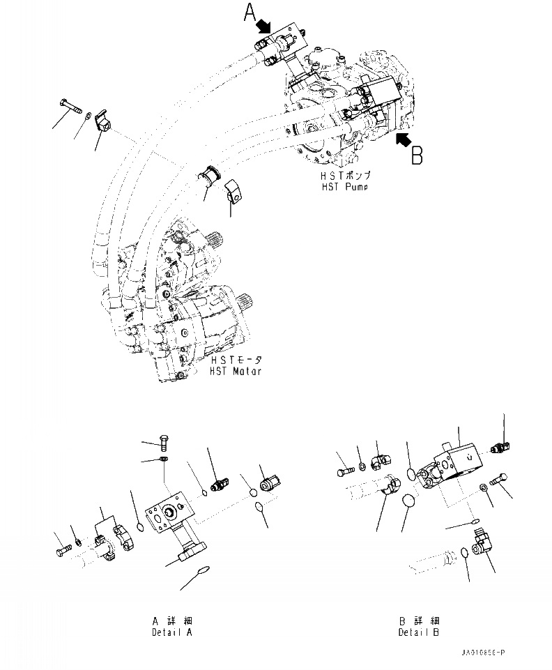 Схема запчастей Komatsu WA320-7 - F7- HYDROSTATIC ТРАНСМИССИЯ (HST) МАСЛОПРОВОДЯЩАЯ ЛИНИЯ ЛИНИЯ НАСОСА СОЕДИН-ЕS СИЛОВАЯ ПЕРЕДАЧА И КОНЕЧНАЯ ПЕРЕДАЧА
