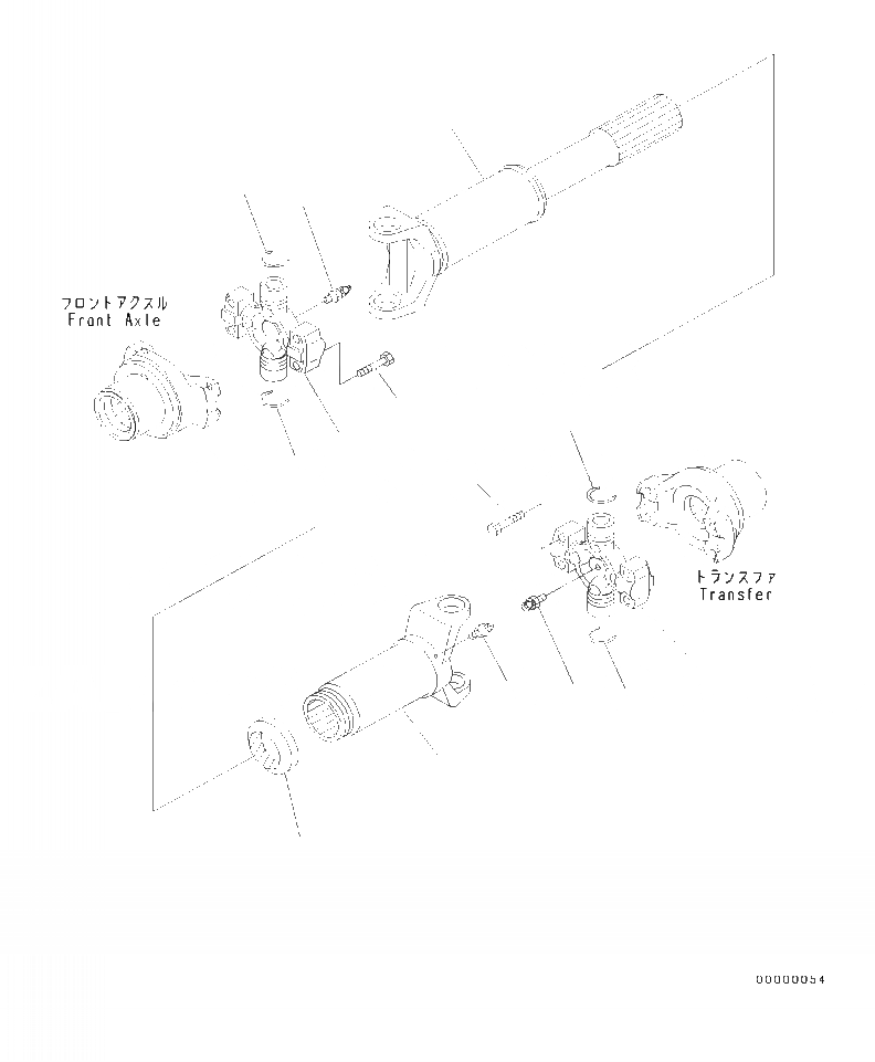 Схема запчастей Komatsu WA320-7 - F- КАРДАНН. ВАЛ ПЕРЕДН. СИЛОВАЯ ПЕРЕДАЧА И КОНЕЧНАЯ ПЕРЕДАЧА