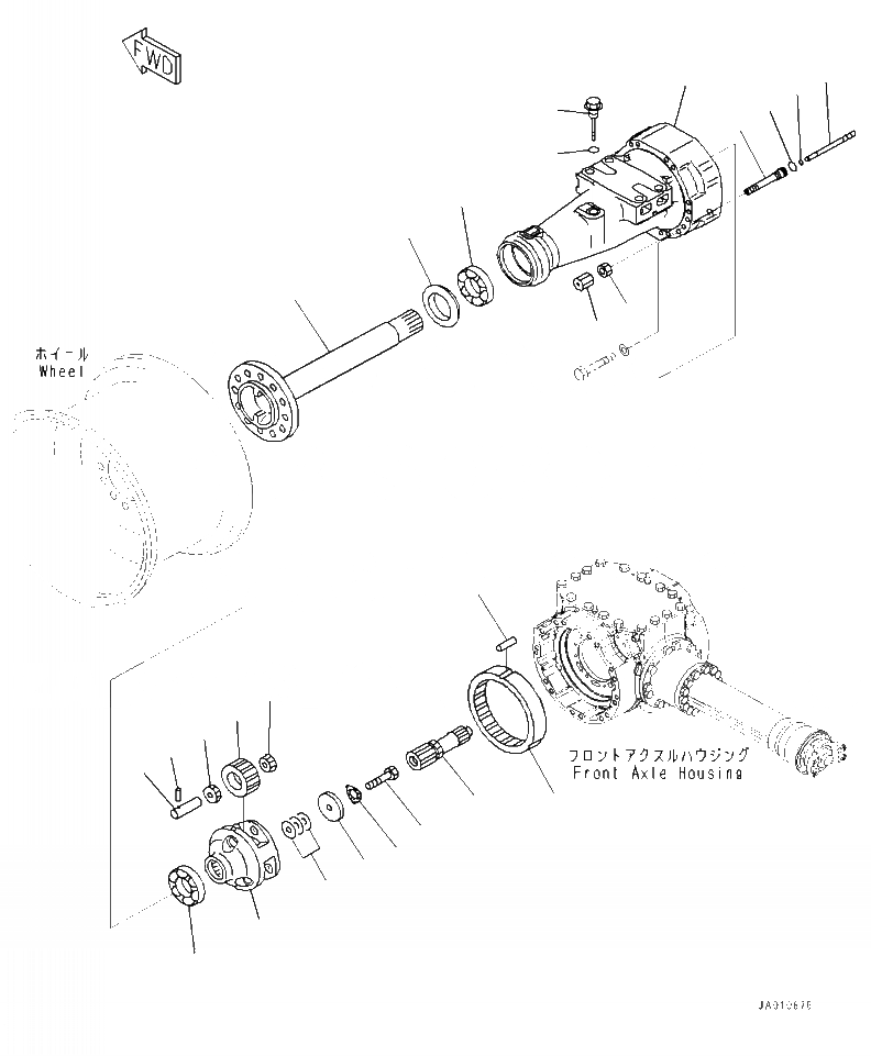 Схема запчастей Komatsu WA320-7 - F- ПЕРЕДНИЙ МОСТ КОНЕЧНАЯ ПЕРЕДАЧА И КОЖУХ - LH СИЛОВАЯ ПЕРЕДАЧА И КОНЕЧНАЯ ПЕРЕДАЧА