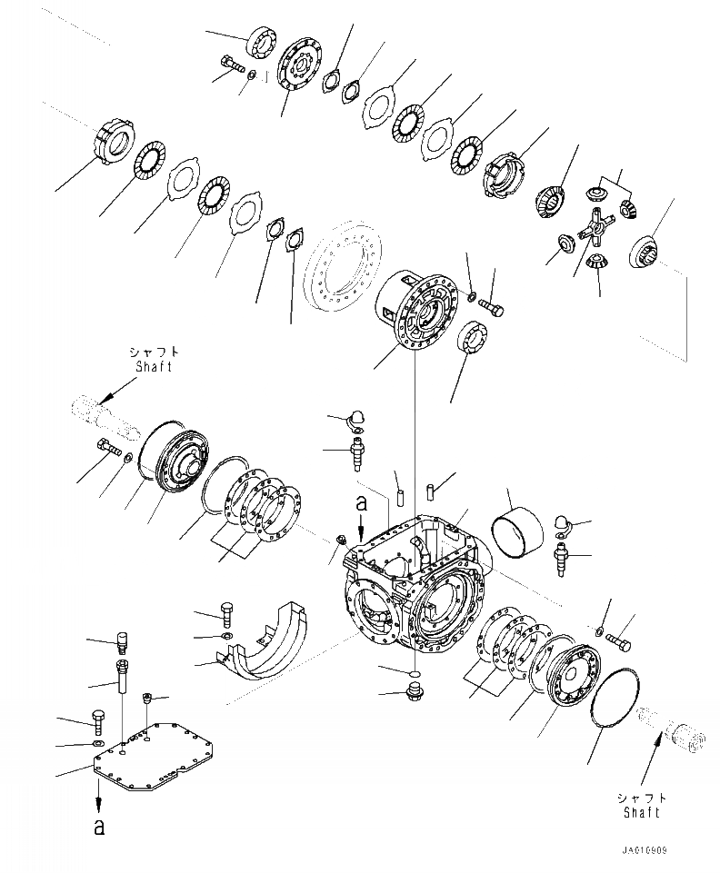 Схема запчастей Komatsu WA320-7 - F- ЗАДН. МОСТ (САМОБЛОКИР. ДИФФЕРЕНЦ.) ДИФФЕРЕНЦ. ASSEMBLY (/) СИЛОВАЯ ПЕРЕДАЧА И КОНЕЧНАЯ ПЕРЕДАЧА