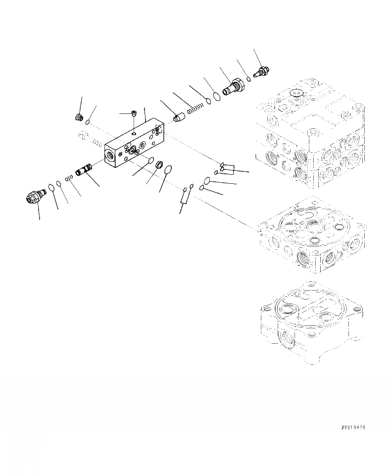 Схема запчастей Komatsu WA320-7 - H-8 ГИДРАВЛ УПРАВЛЯЮЩ. КЛАПАН 2-Х СЕКЦИОНН. УПРАВЛЯЮЩ. КЛАПАН, 3-Х СЕКЦИОНН. (8/8) ГИДРАВЛИКА