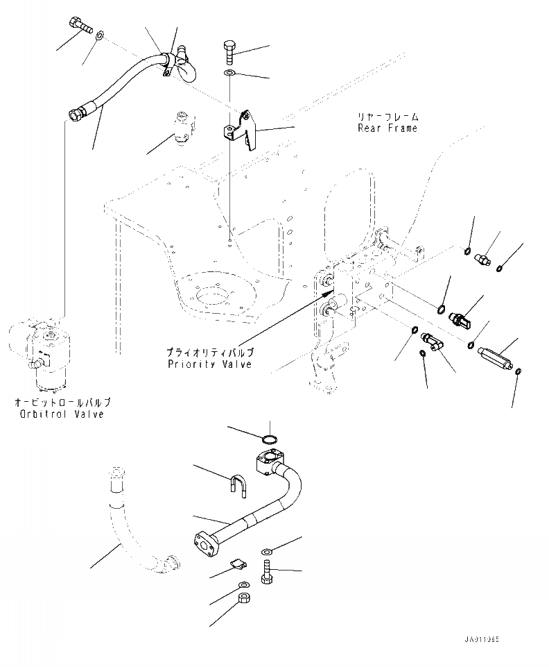 Схема запчастей Komatsu WA320-7 - H- РУЛЕВ. УПРАВЛЕНИЕ ЗАПРАШИВАЮЩ. КЛАПАН ВОЗВРАТН. ЛИНИЯ - С ЭКСТРЕНН. УПРАВЛ. (/) ГИДРАВЛИКА