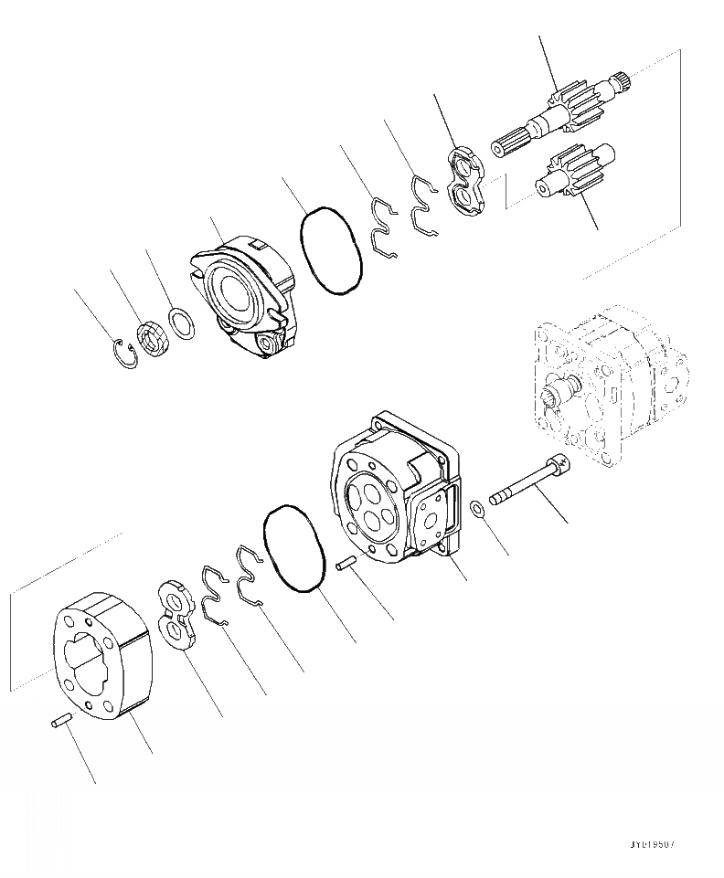 Схема запчастей Komatsu WA320-7 - H- ГИДР. НАСОС. ТОРМОЗ. И ВЕНТИЛЯТОР ГИДРАВЛИКА