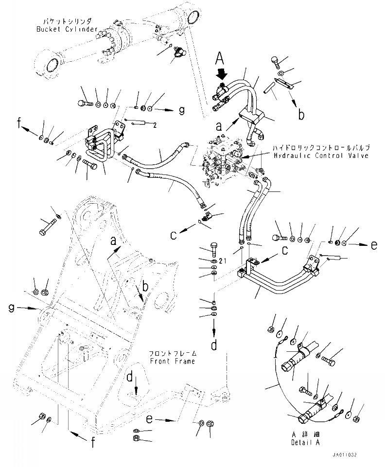 Схема запчастей Komatsu WA320-7 - H-8 ГИДРОЛИНИЯ ЦИЛИНДР КОВШАS ГИДРАВЛИКА