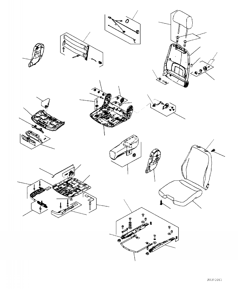Схема запчастей Komatsu WA320-7 - K- OPERATORS СИДЕНЬЕ ВНУТР. ЧАСТИ, OPERATORS СИДЕНЬЕ(/) OPERATORXD S ОБСТАНОВКА И СИСТЕМА УПРАВЛЕНИЯ