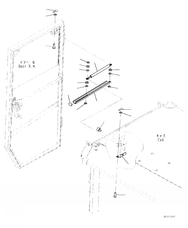 Схема запчастей Komatsu WA320-7 - K- КАБИНА ROPS GAS SPRING И КРЕПЛЕНИЕ - RH ДВЕРЬ OPERATORXD S ОБСТАНОВКА И СИСТЕМА УПРАВЛЕНИЯ