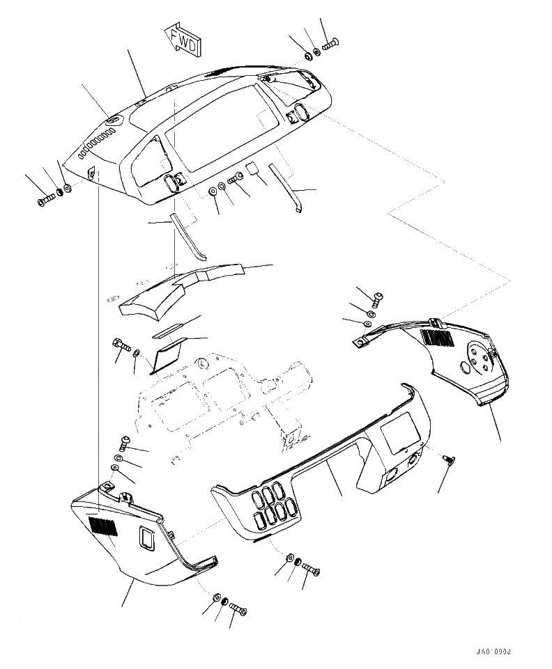 Схема запчастей Komatsu WA320-7 - K- КАБИНА ROPS МОНИТОР И ПЕРЕКЛЮЧАТЕЛЬ КРЫШКА ПАНЕЛИS OPERATORXD S ОБСТАНОВКА И СИСТЕМА УПРАВЛЕНИЯ