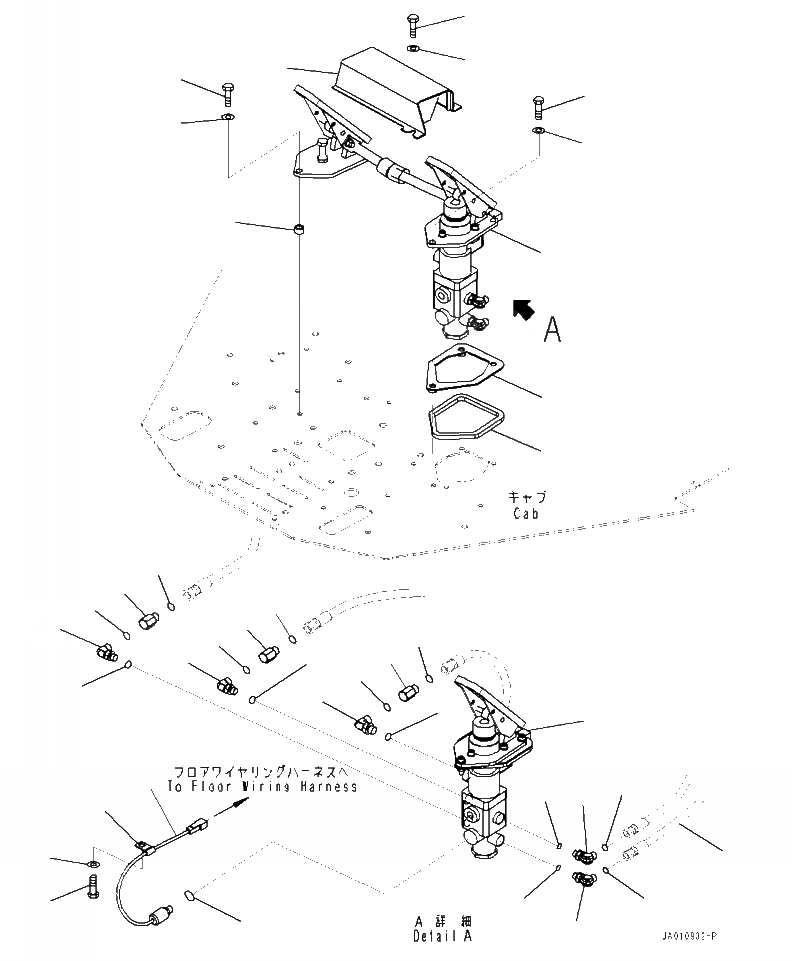 Схема запчастей Komatsu WA320-7 - K- КАБИНА ROPS ПЕДАЛЬ ТОРМОЗА OPERATORXD S ОБСТАНОВКА И СИСТЕМА УПРАВЛЕНИЯ
