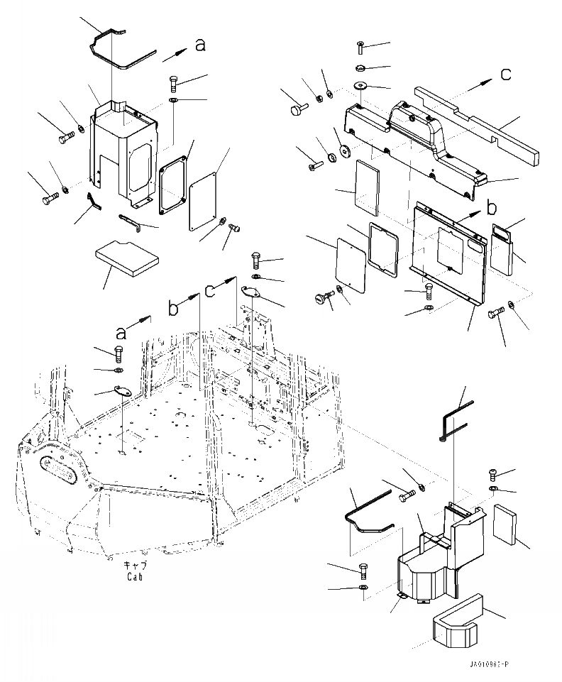 Схема запчастей Komatsu WA320-7 - K- КАБИНА ROPS ЗАДН. КРЫШКАS OPERATORXD S ОБСТАНОВКА И СИСТЕМА УПРАВЛЕНИЯ