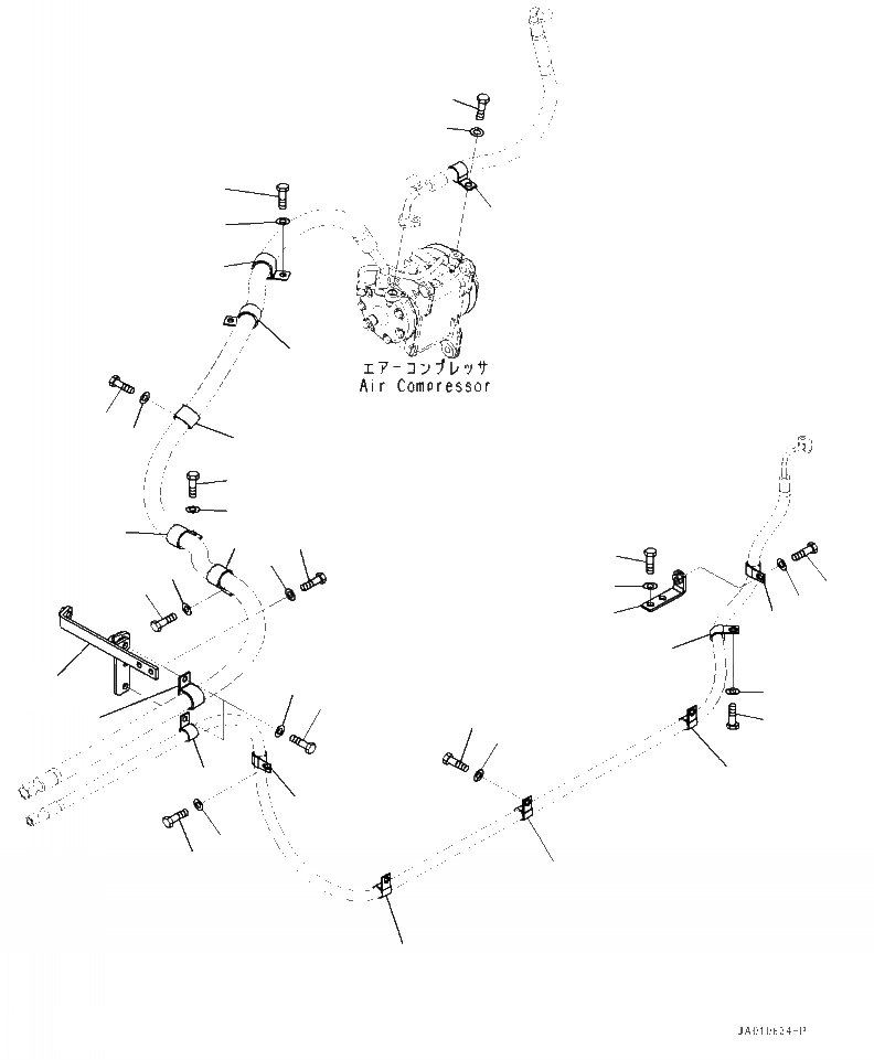 Схема запчастей Komatsu WA320-7 - K7- КОНДИЦ. ТРУБЫ КОМПРЕССОР И ВЛАГООТДЕЛИТЕЛЬ ЛИНИИ КРЕПЛЕНИЕ OPERATORXD S ОБСТАНОВКА И СИСТЕМА УПРАВЛЕНИЯ