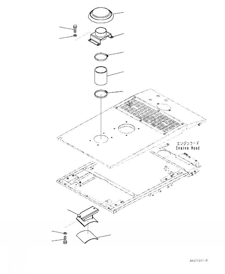 Схема запчастей Komatsu WA320-7 - M-8 КАПОТ УДЛИНН. ВПУСК ВОЗДУХА ЧАСТИ КОРПУСА