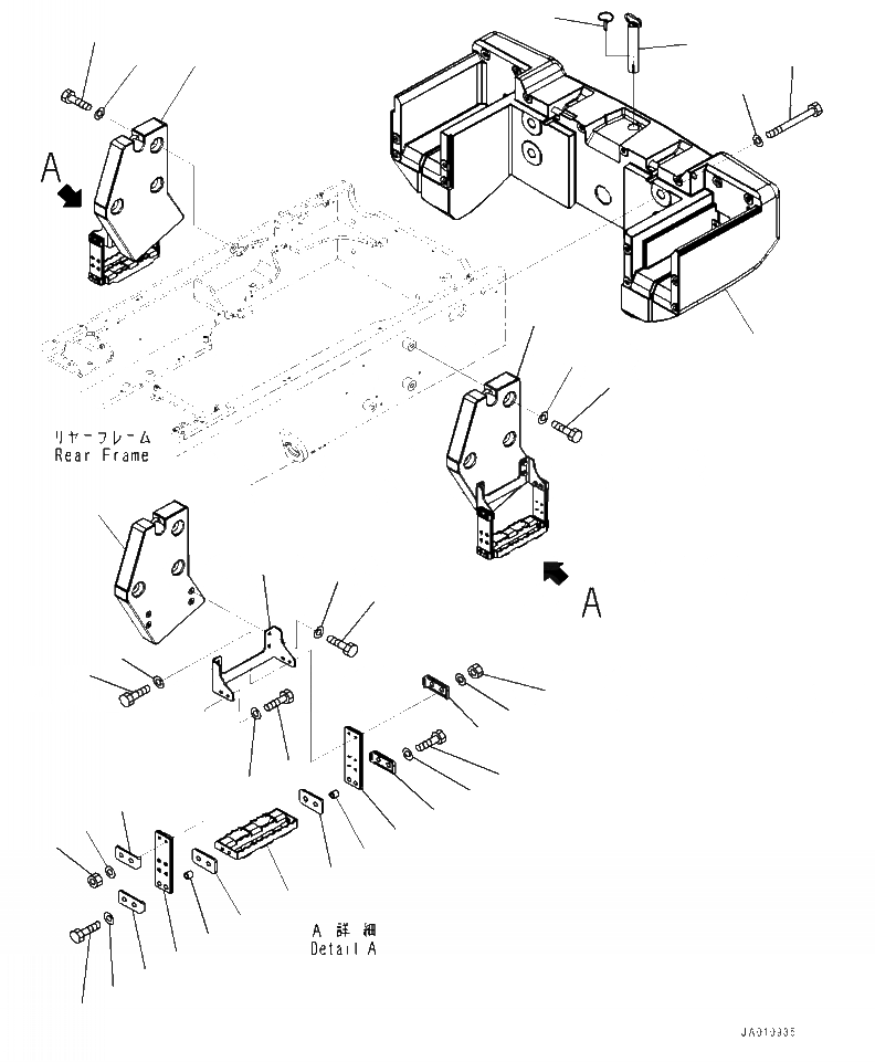 Схема запчастей Komatsu WA320-7 - M- ПРОТИВОВЕСS ЧАСТИ КОРПУСА