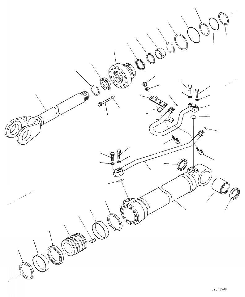 Схема запчастей Komatsu WA320-7 - T- ЦИЛИНДР ASSEMBLY СТРЕЛА - ЛЕВ. РАБОЧЕЕ ОБОРУДОВАНИЕ