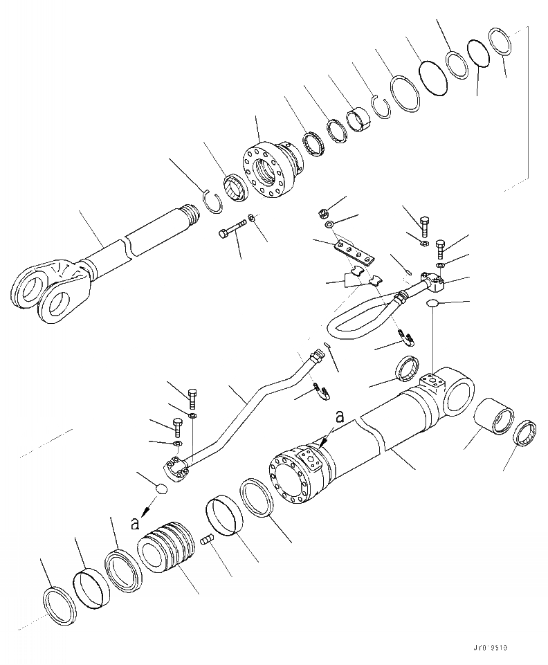 Схема запчастей Komatsu WA320-7 - T- ЦИЛИНДР ASSEMBLY СТРЕЛА - ПРАВ. РАБОЧЕЕ ОБОРУДОВАНИЕ