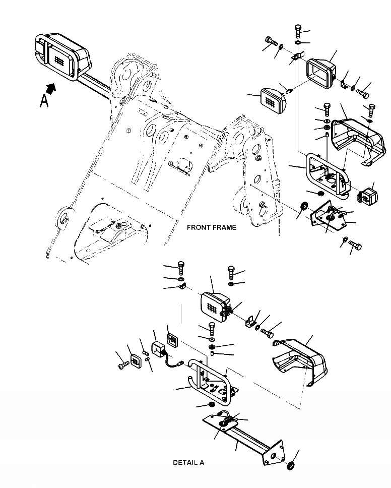 Схема запчастей Komatsu WA320-6 - E-A ПЕРЕДН. ГОЛОВНОЕ ОСВЕЩЕНИЕ ЭЛЕКТРИКА