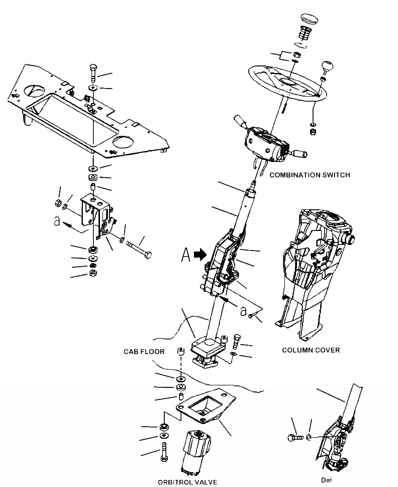 Схема запчастей Komatsu WA320-6 - K-9A РУЛЕВ. КОЛОН. КРЕПЛЕНИЕ (НАВЕС) OPERATORXD S ОБСТАНОВКА И СИСТЕМА УПРАВЛЕНИЯ