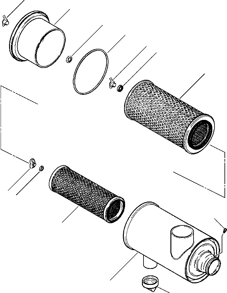 Схема запчастей Komatsu WA320-1LC - ВОЗДУХООЧИСТИТЕЛЬ ASSEMBLY КОМПОНЕНТЫ ДВИГАТЕЛЯ & ЭЛЕКТРИКА