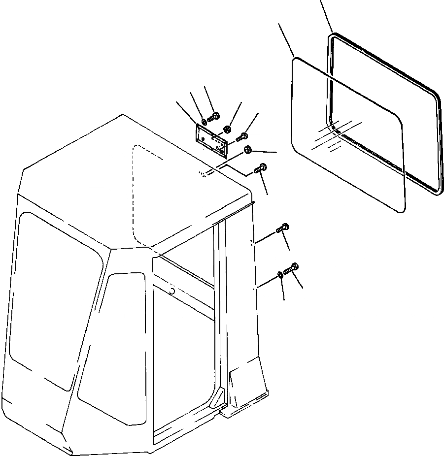 Схема запчастей Komatsu WA320-1LC - КАБИНА ROPS (ЗАДН. КАБИНА ОКНА) РАМА, ЧАСТИ КОРПУСА & SUPERSTRUCTURE