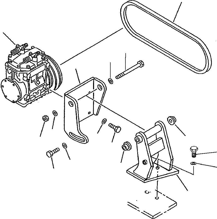 Схема запчастей Komatsu WA320-1LC - КОНДИЦ. ВОЗДУХА (КОМПРЕССОР КРЕПЛЕНИЕ) РАМА, ЧАСТИ КОРПУСА & SUPERSTRUCTURE