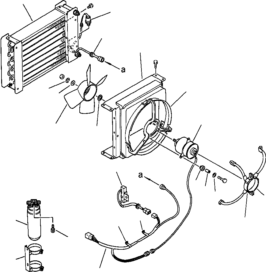 Схема запчастей Komatsu WA320-1LC - КОНДИЦ. ВОЗДУХА КОНДЕНСАТОР ASSEMBLY РАМА, ЧАСТИ КОРПУСА & SUPERSTRUCTURE