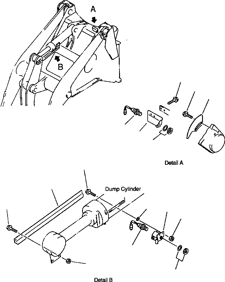 Схема запчастей Komatsu WA320-1LC - СТРЕЛА-KICK OUT И КОВШ ПОЗИЦИОНЕР УПРАВЛ-Е РАБОЧИМ ОБОРУДОВАНИЕМ