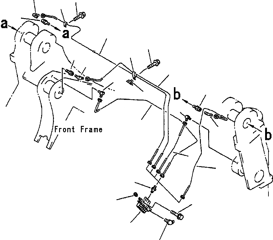 Схема запчастей Komatsu WA320-3L - FIG. J7-A СМАЗ. СИСТЕМА - АВТОМАТИЧ. - ПЕРЕДНЯЯ РАМА ОСНОВНАЯ РАМА И ЕЕ ЧАСТИ