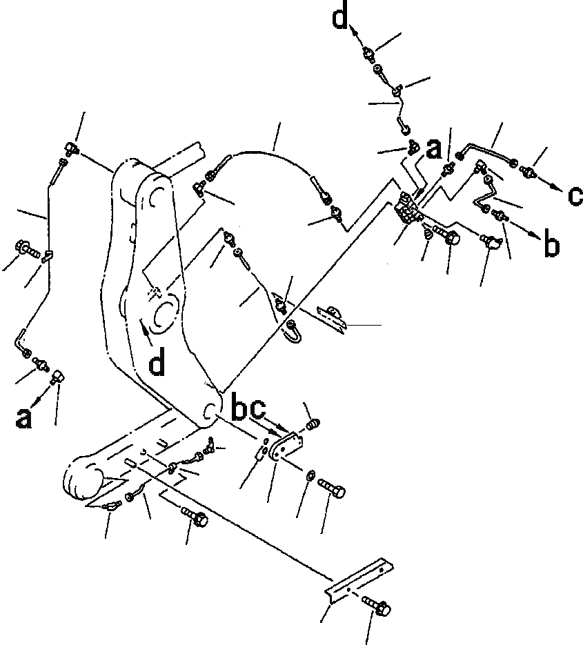Схема запчастей Komatsu WA320-3L - FIG. J7-8A СМАЗ. СИСТЕМА - АВТОМАТИЧ. - КОЛЕНЧАТЫЙ РЫЧАГ ЛИНИЯ ОСНОВНАЯ РАМА И ЕЕ ЧАСТИ