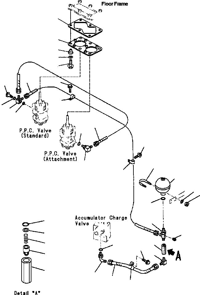 Схема запчастей Komatsu WA320-3L - FIG. K-A ПОЛ - КЛАПАН АККУМУЛЯТОРА - P.P.C. КЛАПАН (3-Х СЕКЦИОНН. КЛАПАН) КАБИНА ОПЕРАТОРА И СИСТЕМА УПРАВЛЕНИЯ