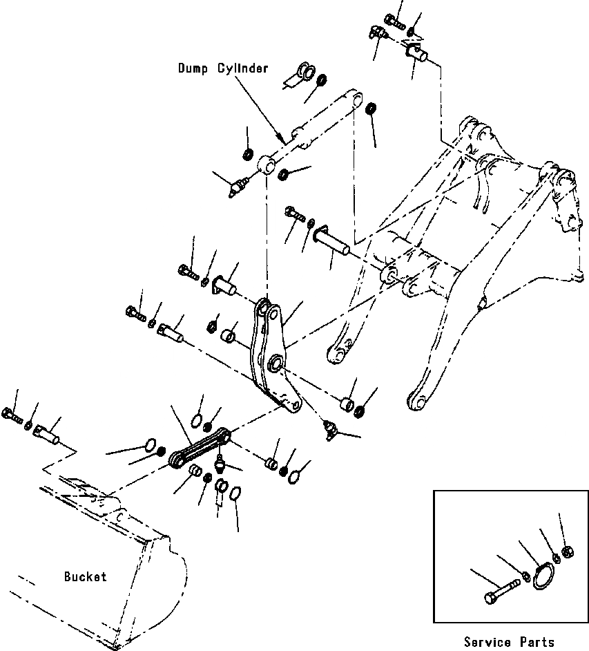 Схема запчастей Komatsu WA320-3L - FIG. T-A КОЛЕНЧАТЫЙ РЫЧАГ РАБОЧЕЕ ОБОРУДОВАНИЕ