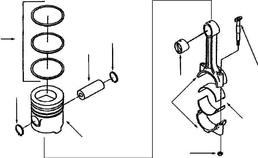 Схема запчастей Komatsu WA320-3MC - ПОРШЕНЬ И ШАТУН ДВИГАТЕЛЬ - SADE-