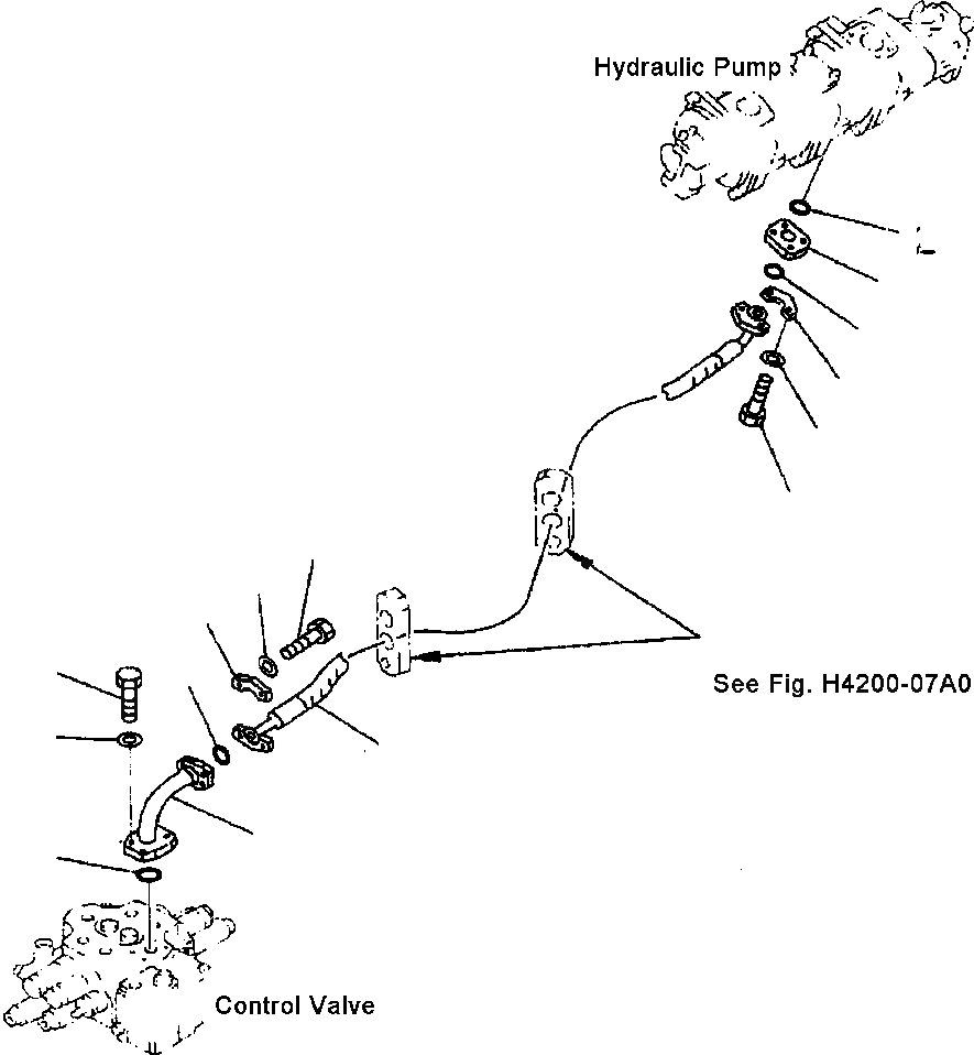 Схема запчастей Komatsu WA320-3MC - FIG NO. H-A ГИДРОЛИНИЯ ПОГРУЗ. НАСОС - УПРАВЛЯЮЩ. КЛАПАН ЛИНИЯ ГИДРАВЛИКА