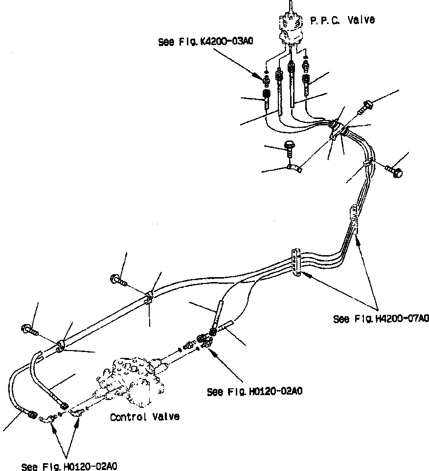Схема запчастей Komatsu WA320-3MC - FIG NO. H-A ГИДРОЛИНИЯ P.P.C. КЛАПАН - УПРАВЛЯЮЩ. КЛАПАН ГИДРАВЛИКА