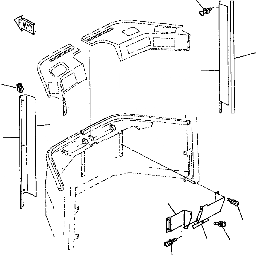 Схема запчастей Komatsu WA320-3MC - FIG NO. K-A КАБИНА ЧАСТИ ИНТЕРЬЕРА,  И ПЕРЕДН. КАБИНА ОПЕРАТОРА И СИСТЕМА УПРАВЛЕНИЯ