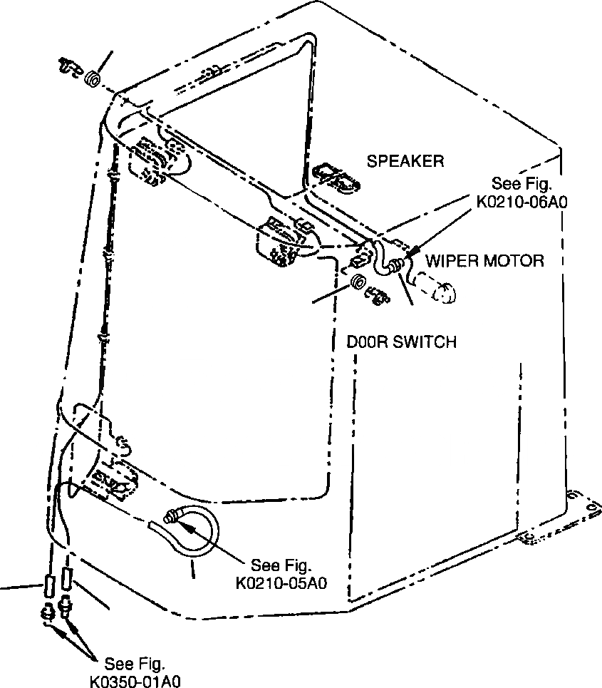 Схема запчастей Komatsu WA320-3MC - FIG NO. K-8A КАБИНА ОМЫВАТЕЛЬ СТЕКЛА КАБИНА ОПЕРАТОРА И СИСТЕМА УПРАВЛЕНИЯ